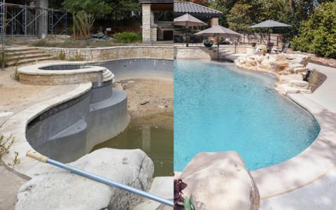 Before and after Pulliam Pools renovation