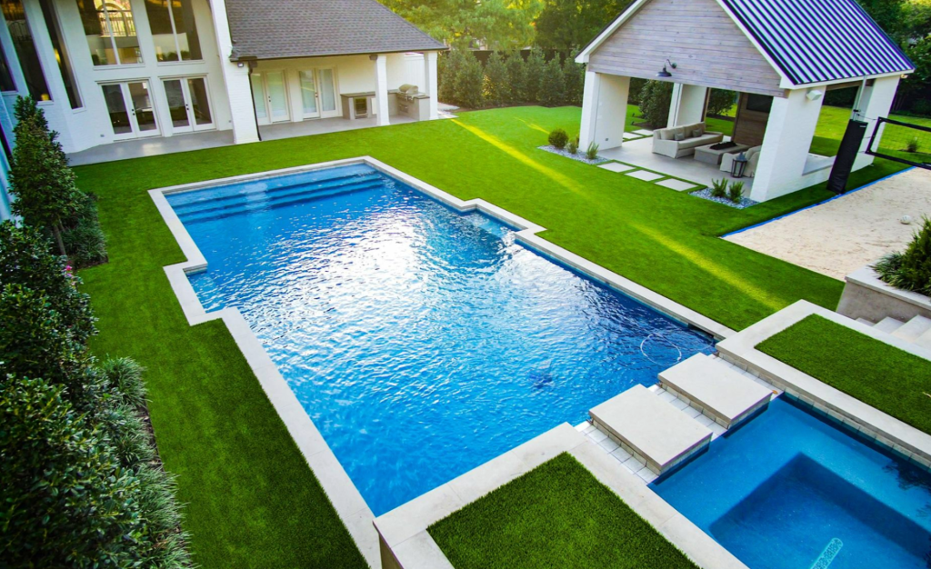 Square back yard pool