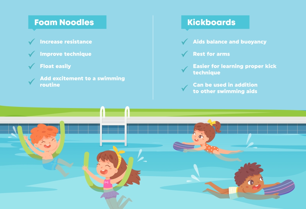 Benefits of pool noodles and kickboards