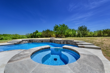 Elevated freeform pool.
