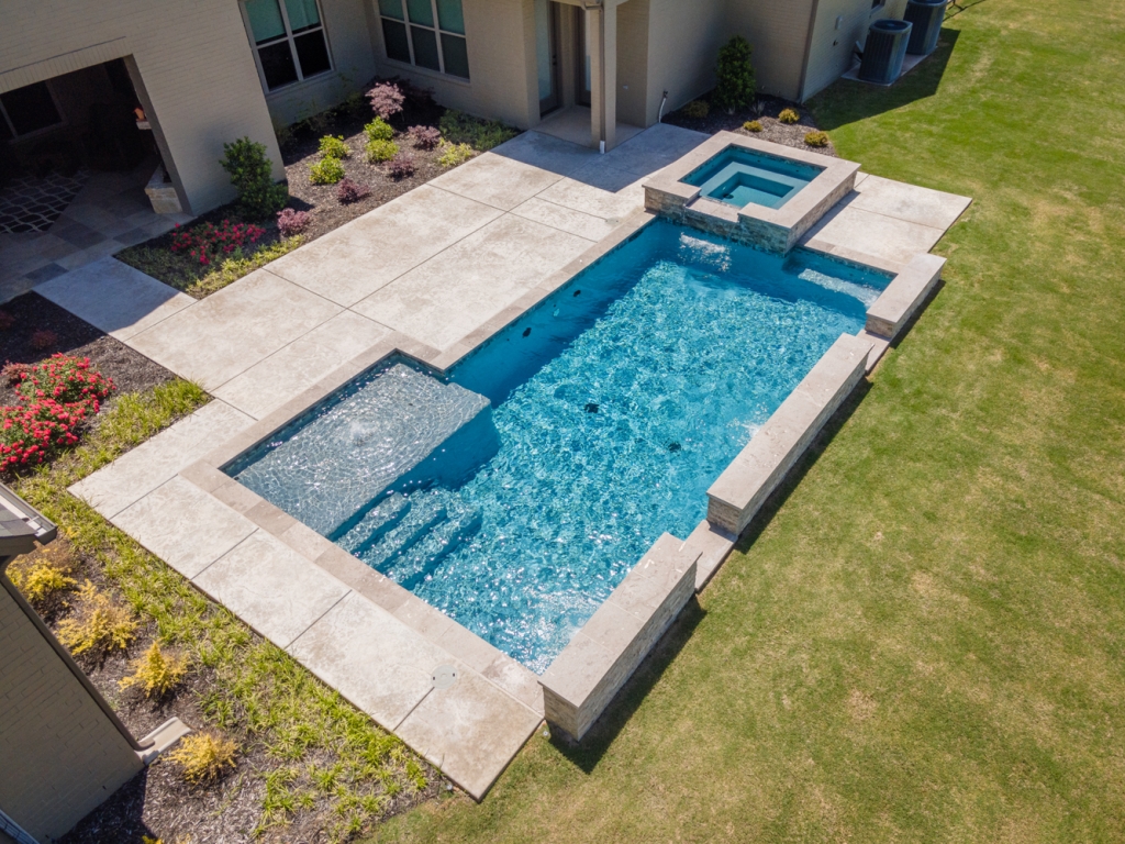 swimming pool with paving deck