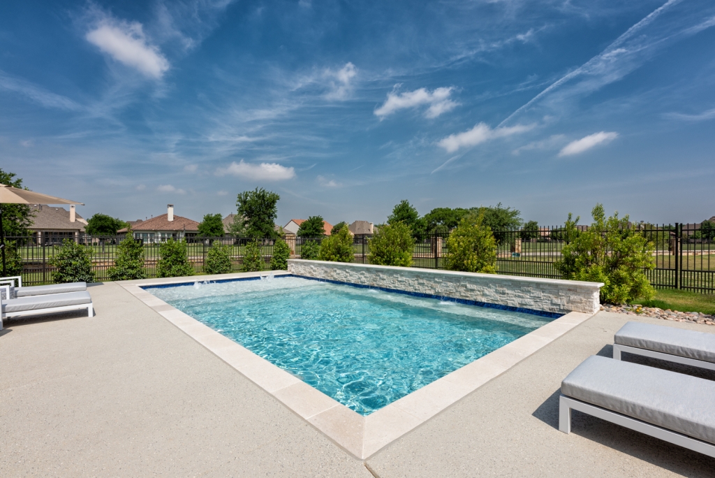 Pool with a concrete deck